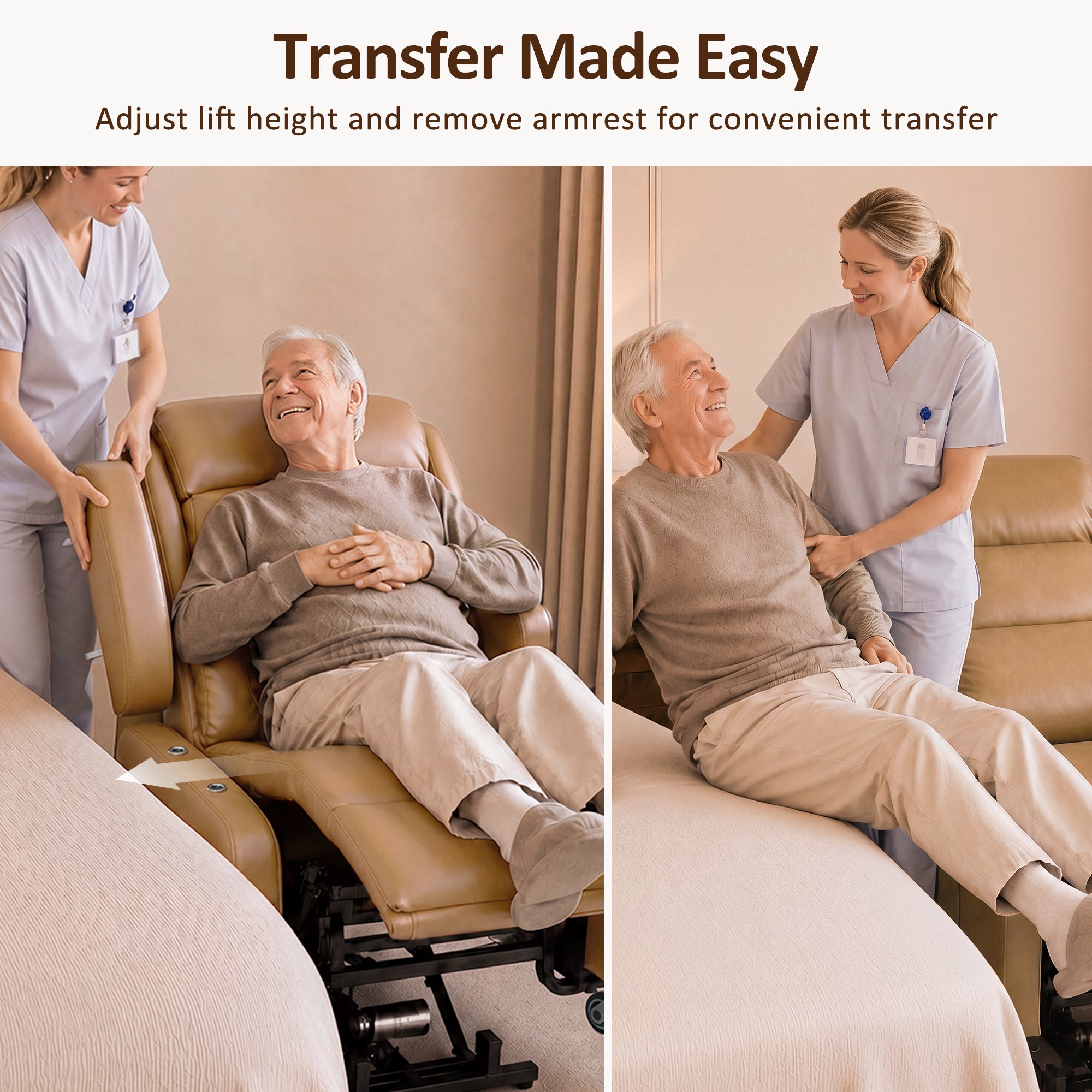 Power Lift Recliner with Wheels & Removable Armrests 7118