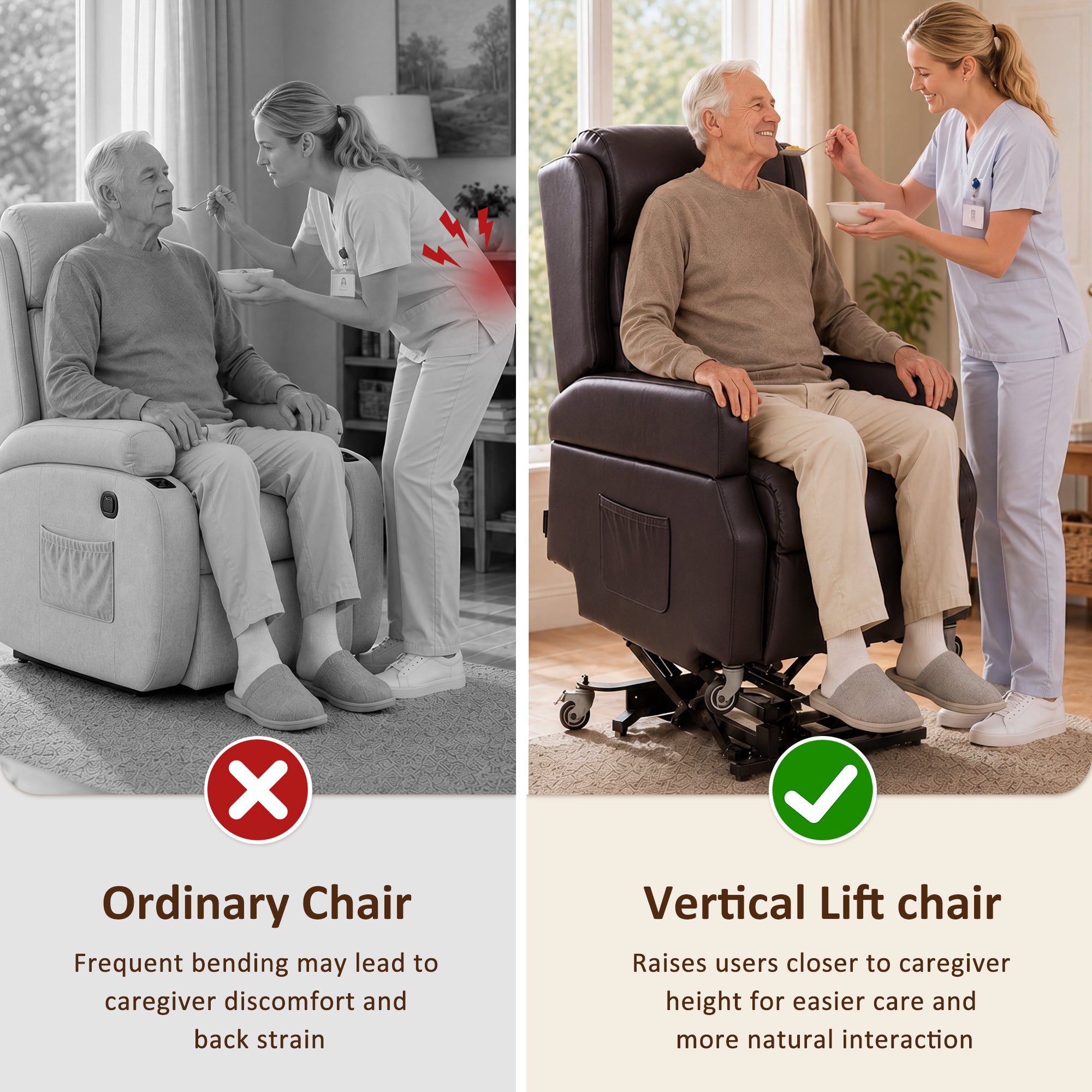 Power Lift Recliner with Wheels & Removable Armrests 7118