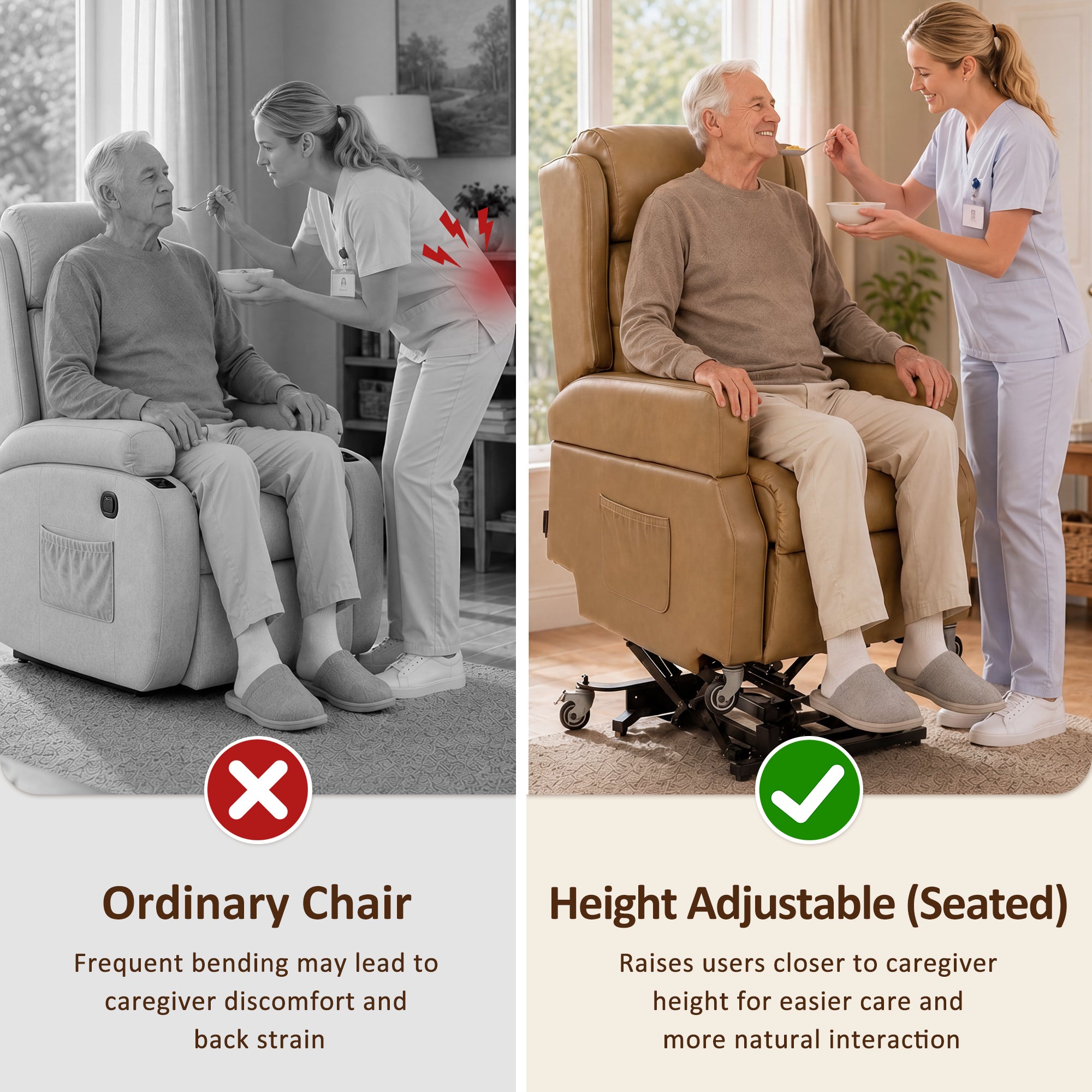 Power Lift Recliner with Wheels & Removable Armrests 7118