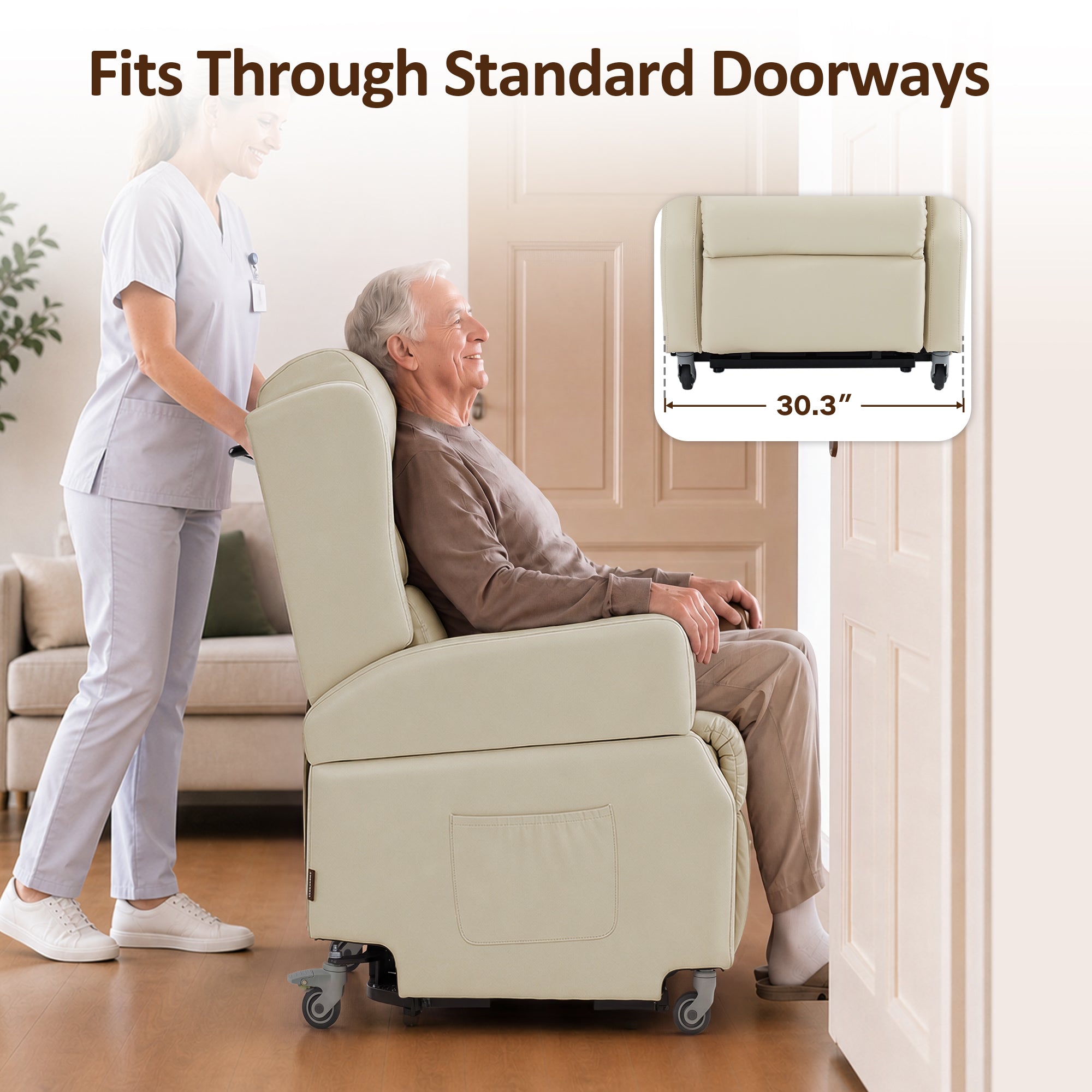 Power Lift Recliner with Wheels & Removable Armrests 7118