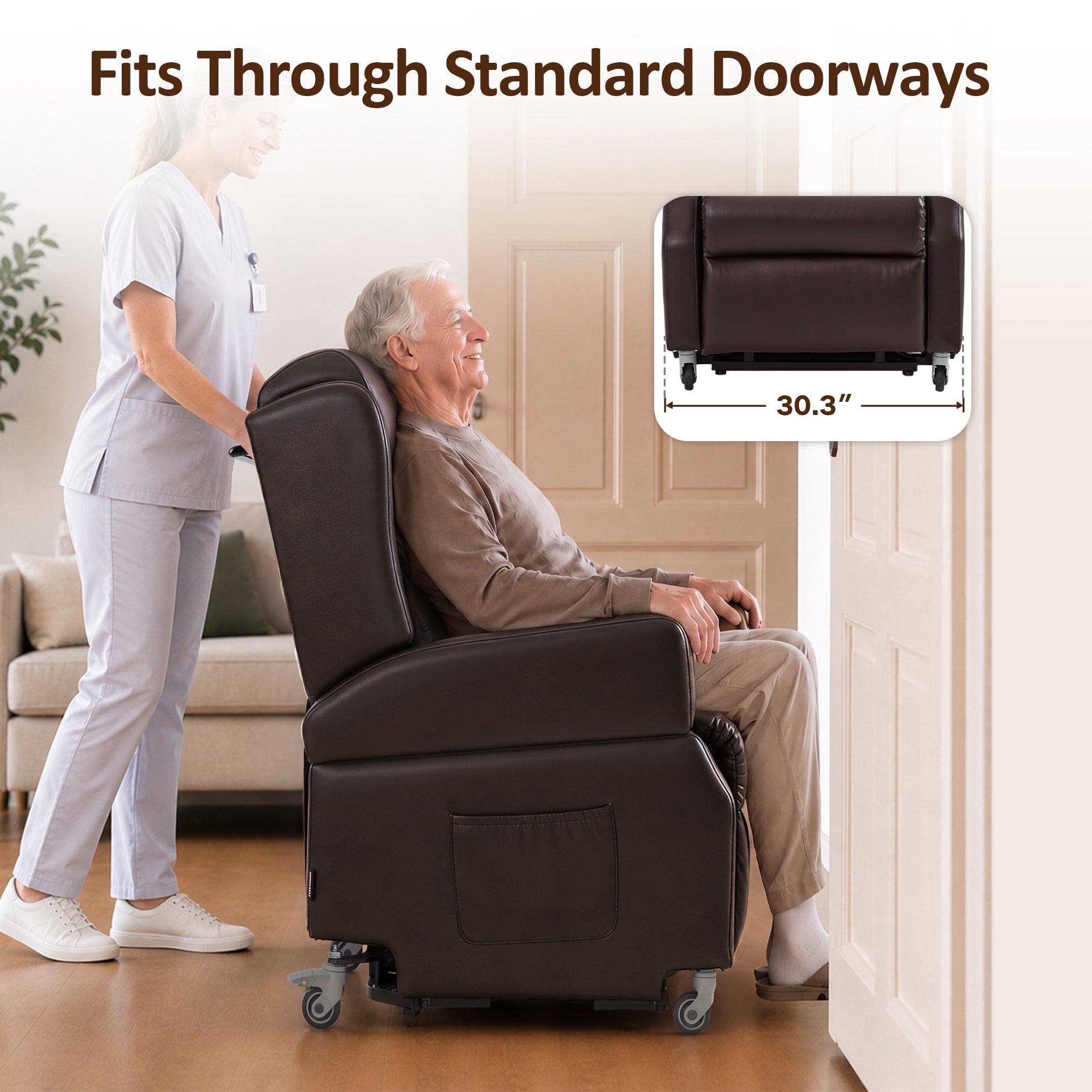 Power Lift Recliner with Wheels & Removable Armrests 7118