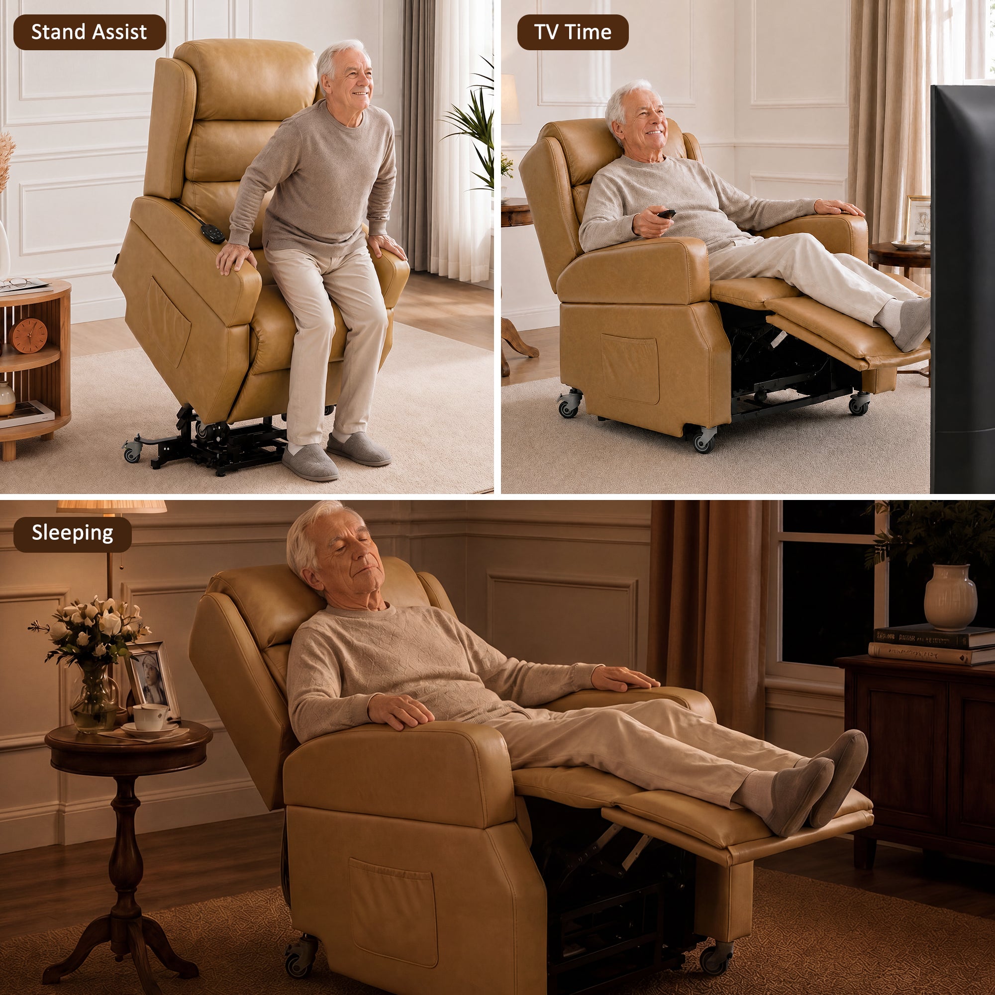 Power Lift Recliner with Wheels & Removable Armrests 7118