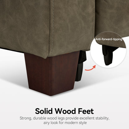 Zero Wall Hugger Power Recliner Chair for Adult HL128 | Power Headrest, USB A & C Charge Ports, Small Spaces, Solid Wood Legs, Breathable Faux Leather