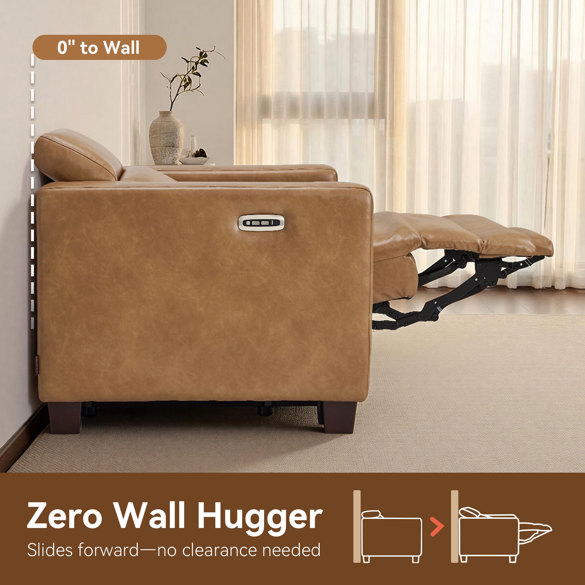 Zero Wall Hugger Power Recliner with Power Headrest, HL128