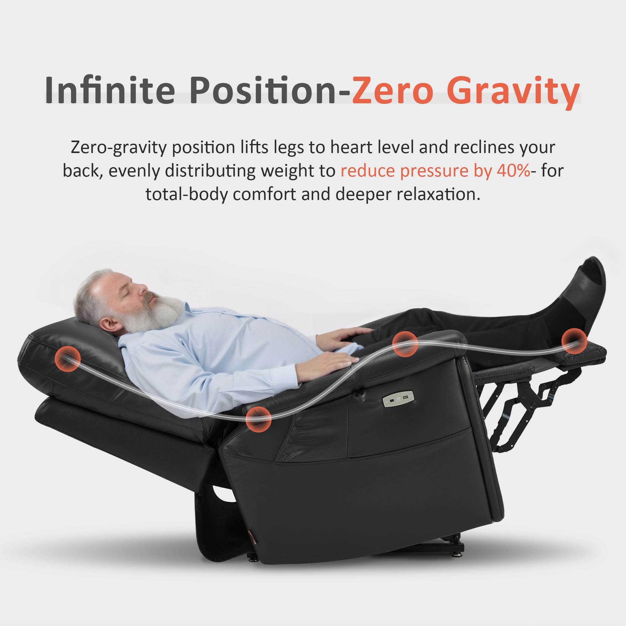 MCombo Heavy Duty Lift Chair for Elderly, Extra Wide Dual Motor Power Lift Recliner 450lbs with Hidden Cup Holders, USB Charging, Breathable Faux Leather R7777