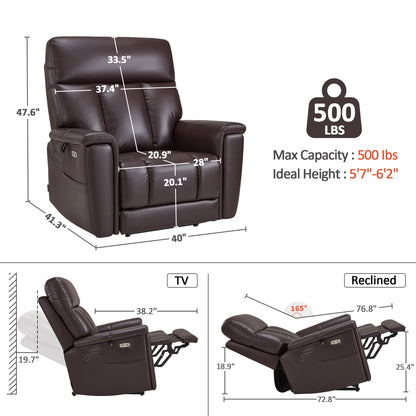 MCombo 500lbs Heavy Duty Lift Chair for Elderly, Extra Wide Dual Motor Power Lift Recliner with Hidden Cup Holders, USB Charging, Breathable Faux Leather R7777