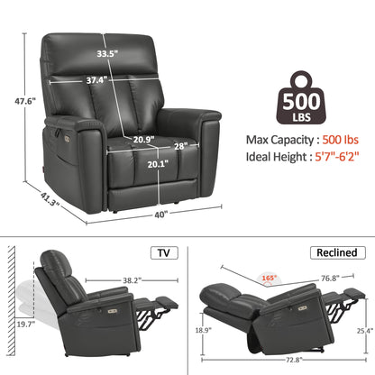 MCombo 500lbs Heavy Duty Lift Chair for Elderly, Extra Wide Dual Motor Power Lift Recliner with Hidden Cup Holders, USB Charging, Breathable Faux Leather R7777