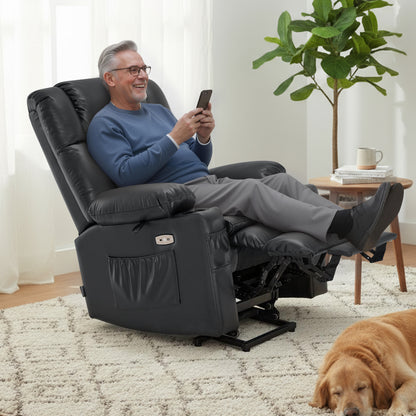 Power Lift Recliner Chair for Elderly, Dual Motor, Massage and Heat, Faux Leather 7890|7893|7896|R7891|R7897|R7894