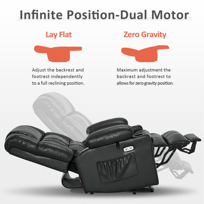 Power Lift Recliner Chair for Elderly, Dual Motor, Massage and Heat, Faux Leather 7890|7893|7896|R7891|R7897|R7894