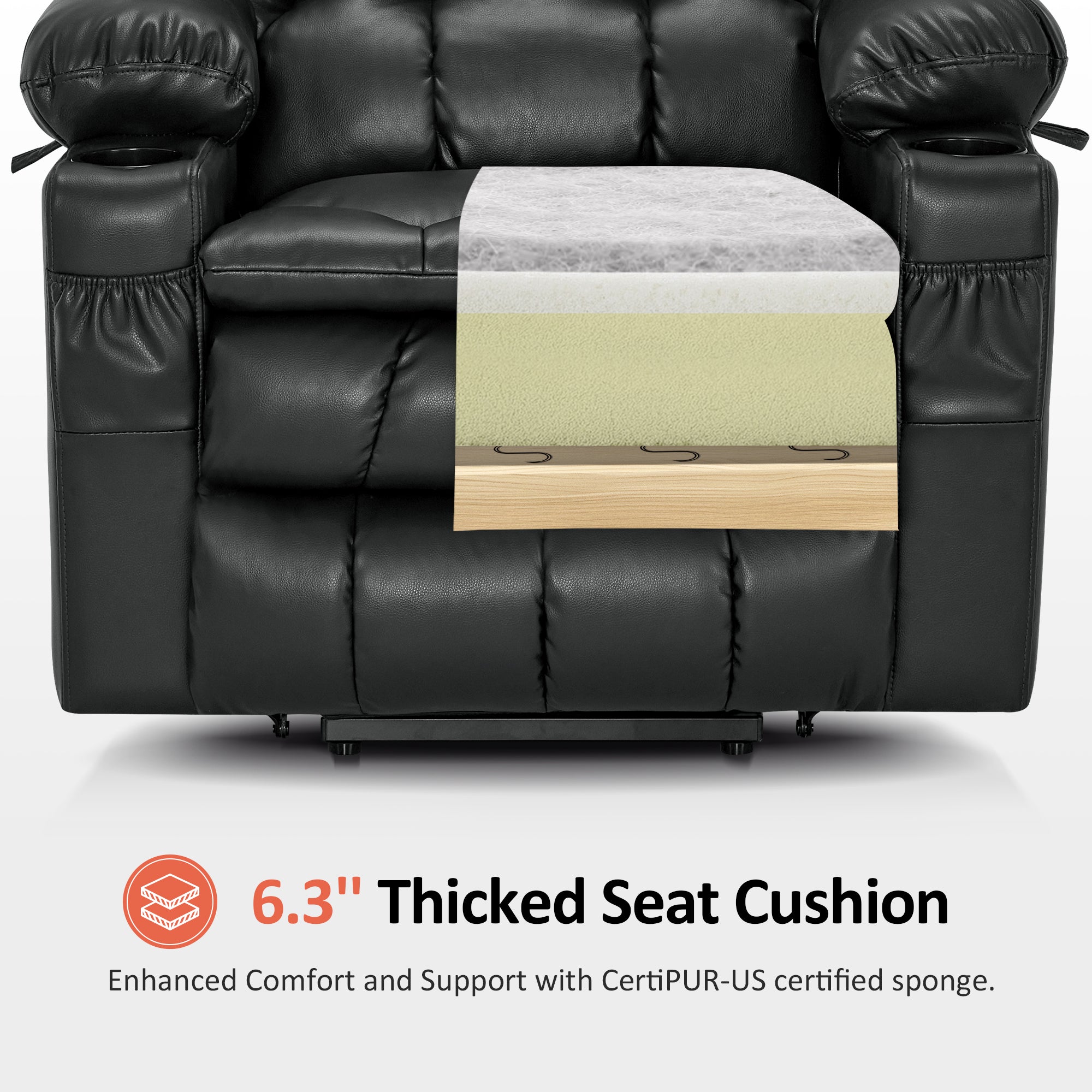 Power Lift Recliner Chair for Elderly, Dual Motor, Massage and Heat, Faux Leather 7890|7893|7896|R7891|R7897|R7894