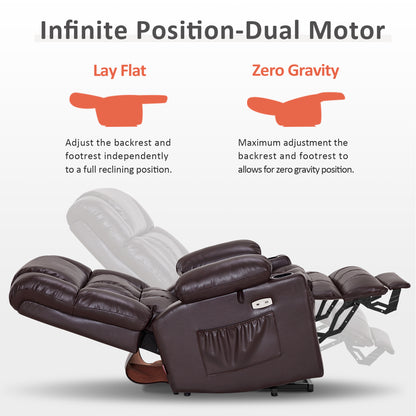 Power Lift Recliner Chair for Elderly, Dual Motor, Massage and Heat, Faux Leather 7890|7893|7896|R7891|R7897|R7894