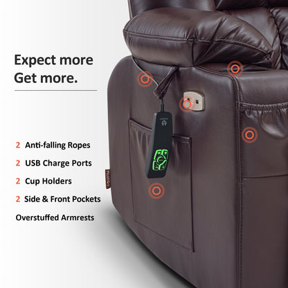 Power Lift Recliner Chair for Elderly, Dual Motor, Massage and Heat, Faux Leather 7890|7893|7896|R7891|R7897|R7894