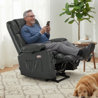 Power Lift Recliner Chair for Elderly, Dual Motor, Massage and Heat, Faux Leather 7890|7893|7896|R7891|R7897|R7894