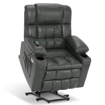 Power Lift Recliner Chair for Elderly, Dual Motor, Massage and Heat, Faux Leather 7890|7893|7896|R7891|R7897|R7894