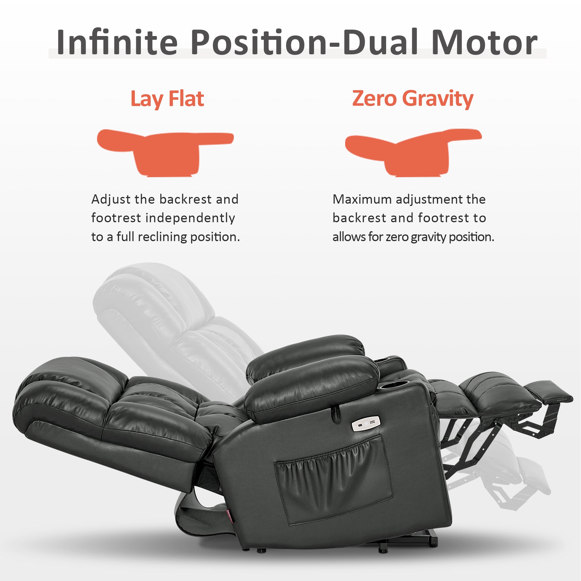 Power Lift Recliner Chair for Elderly, Dual Motor, Massage and Heat, Faux Leather 7890|7893|7896|R7891|R7897|R7894