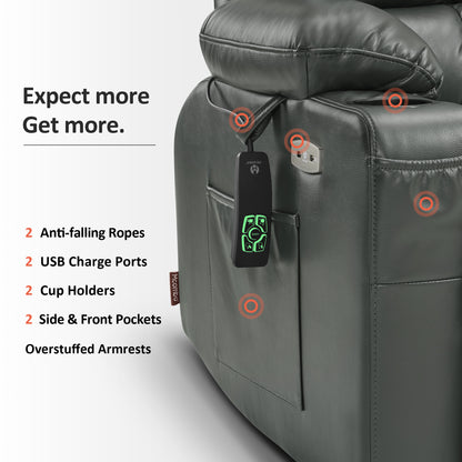 Power Lift Recliner Chair for Elderly, Dual Motor, Massage and Heat, Faux Leather 7890|7893|7896|R7891|R7897|R7894