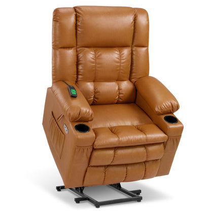 Dual Motor Power Lift Recliner Chair, Massage and Heat, Lay Flat for Sleeping, Faux Leather 7890|7893|7896|R7891|R7897|R7894