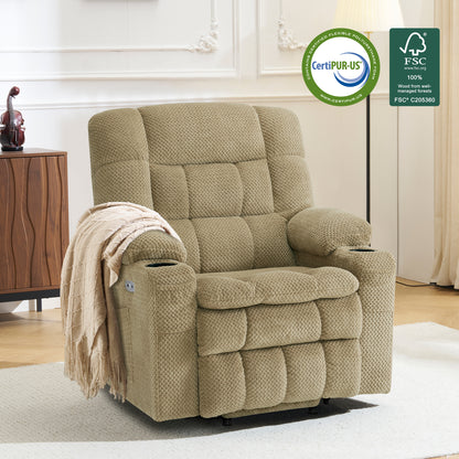 Dual Motor Power Lift Recliner Chair for Elderly, Massage and Heat, Lay Flat for Sleeping, Fabric 7890|7893|7896|R7897|R7891|R7894