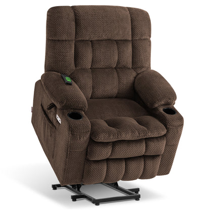 Dual Motor Power Lift Recliner Chair for Elderly, Massage and Heat, Lay Flat for Sleeping, Fabric 7890|7893|7896|R7897|R7891|R7894
