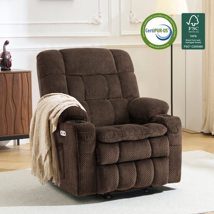Dual Motor Power Lift Recliner Chair for Elderly, Massage and Heat, Lay Flat for Sleeping, Fabric 7890|7893|7896|R7897|R7891|R7894