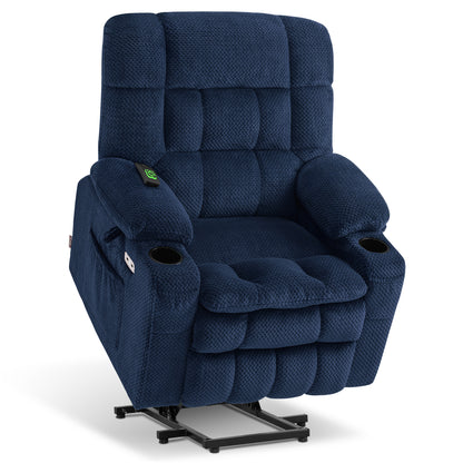 Dual Motor Power Lift Recliner Chair for Elderly, Massage and Heat, Lay Flat for Sleeping, Fabric 7890|7893|7896|R7897|R7891|R7894