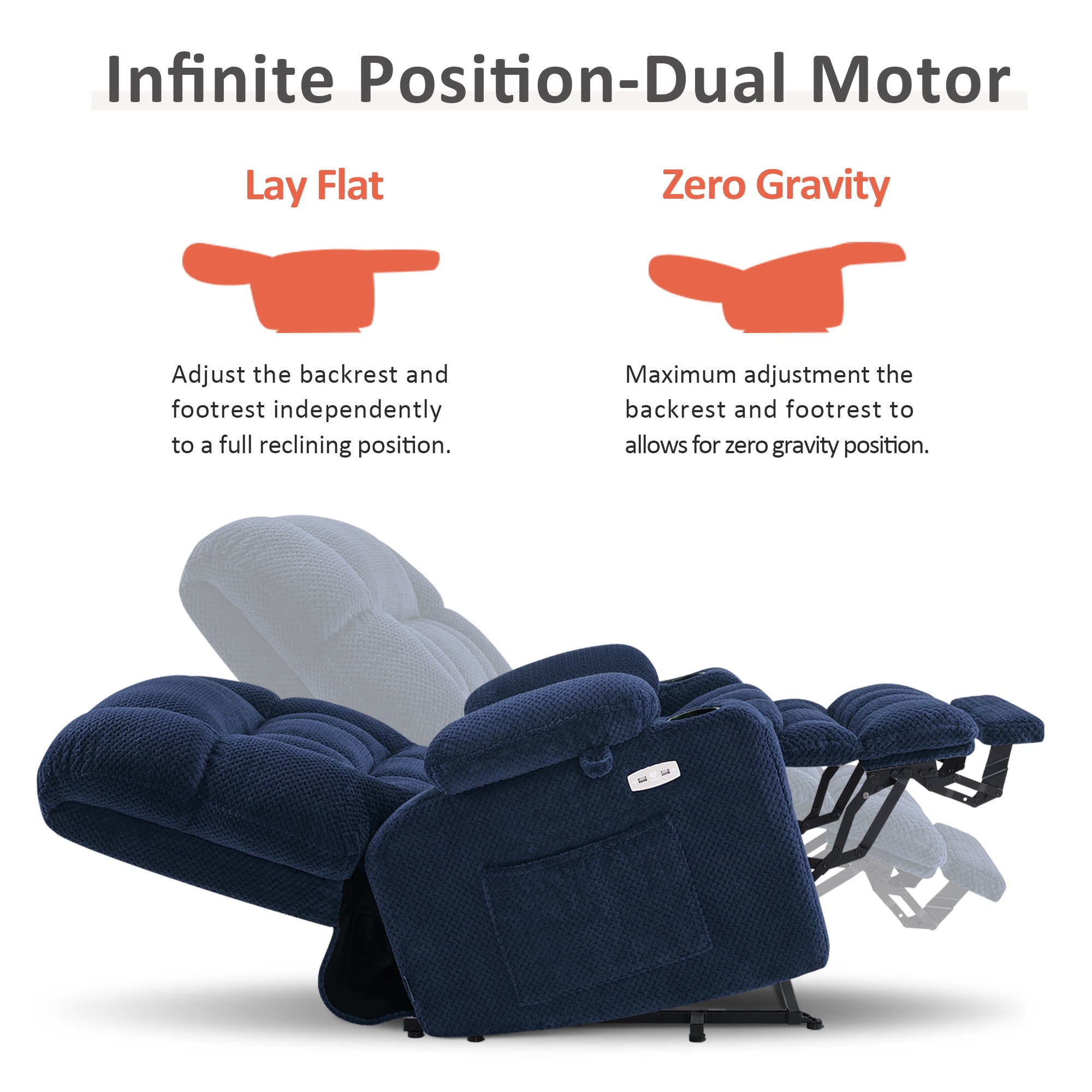 Dual Motor Power Lift Recliner Chair for Elderly, Massage and Heat, Lay Flat for Sleeping, Fabric 7890|7893|7896|R7897|R7891|R7894