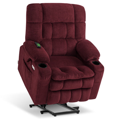 Dual Motor Power Lift Recliner Chair for Elderly, Massage and Heat, Lay Flat for Sleeping, Fabric 7890|7893|7896|R7897|R7891|R7894