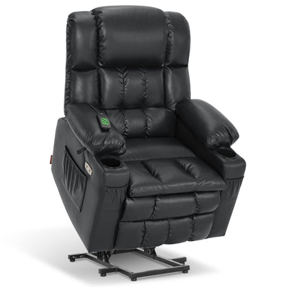 Dual Motor Power Lift Recliner Chair, Massage and Heat, Lay Flat for Sleeping, Faux Leather 7890|7893|7896|R7891|R7897|R7894