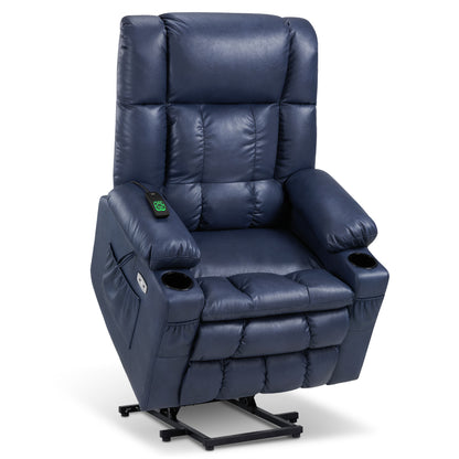 Dual Motor Power Lift Recliner Chair, Massage and Heat, Lay Flat for Sleeping, Faux Leather 7890|7893|7896|R7891|R7897|R7894