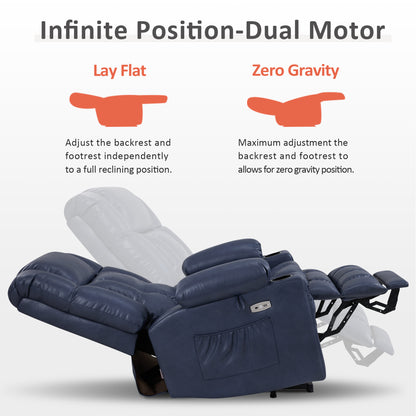 Dual Motor Power Lift Recliner Chair, Massage and Heat, Lay Flat for Sleeping, Faux Leather 7890|7893|7896|R7891|R7897|R7894
