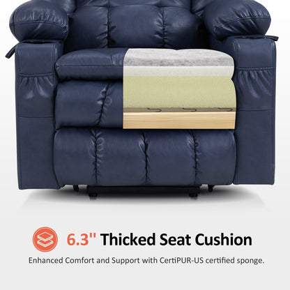 Dual Motor Power Lift Recliner Chair, Massage and Heat, Lay Flat for Sleeping, Faux Leather 7890|7893|7896|R7891|R7897|R7894