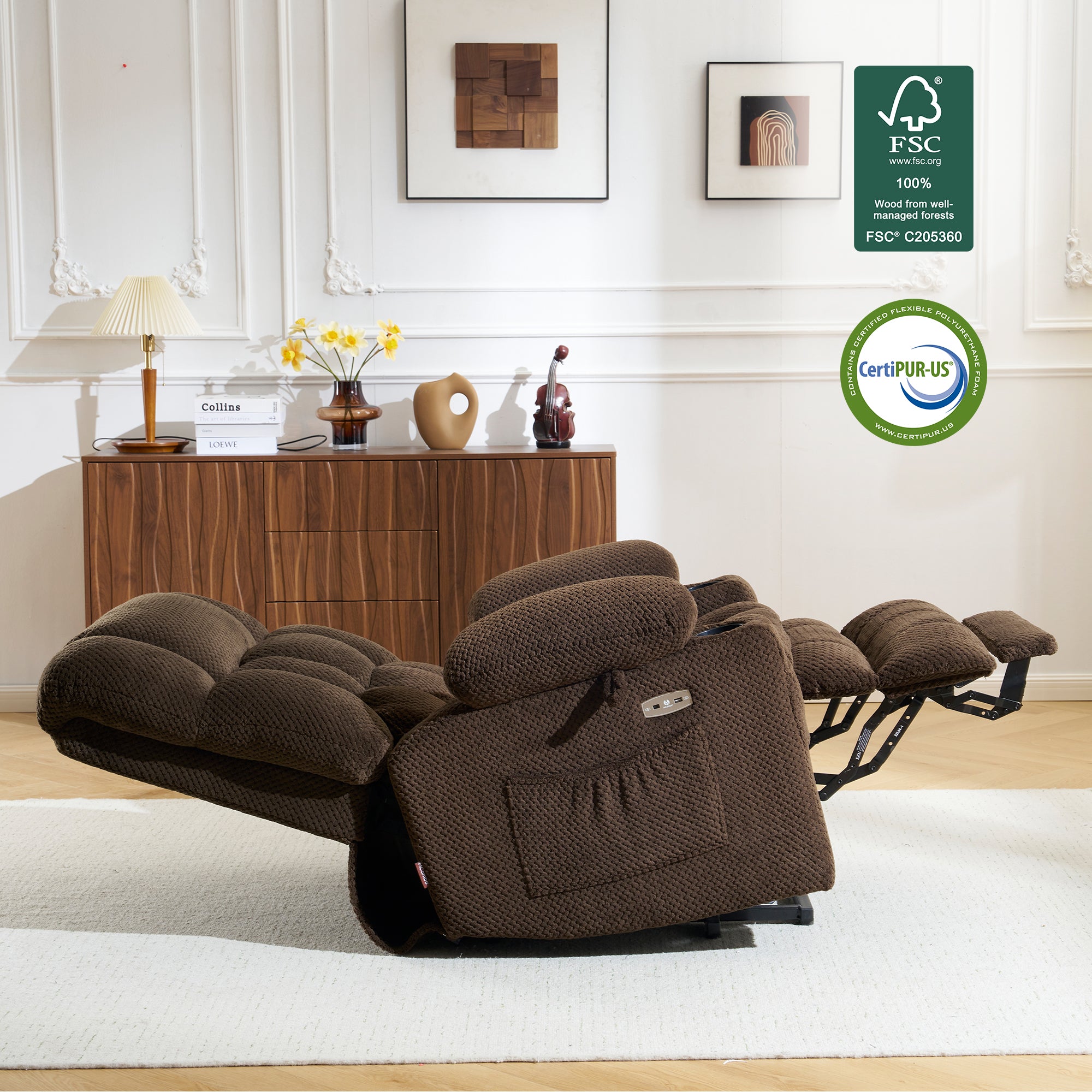 Dual Motor Power Lift Recliner Chair for Elderly, Massage and Heat, Lay Flat for Sleeping, Fabric 7890|7893|7896|R7897|R7891|R7894