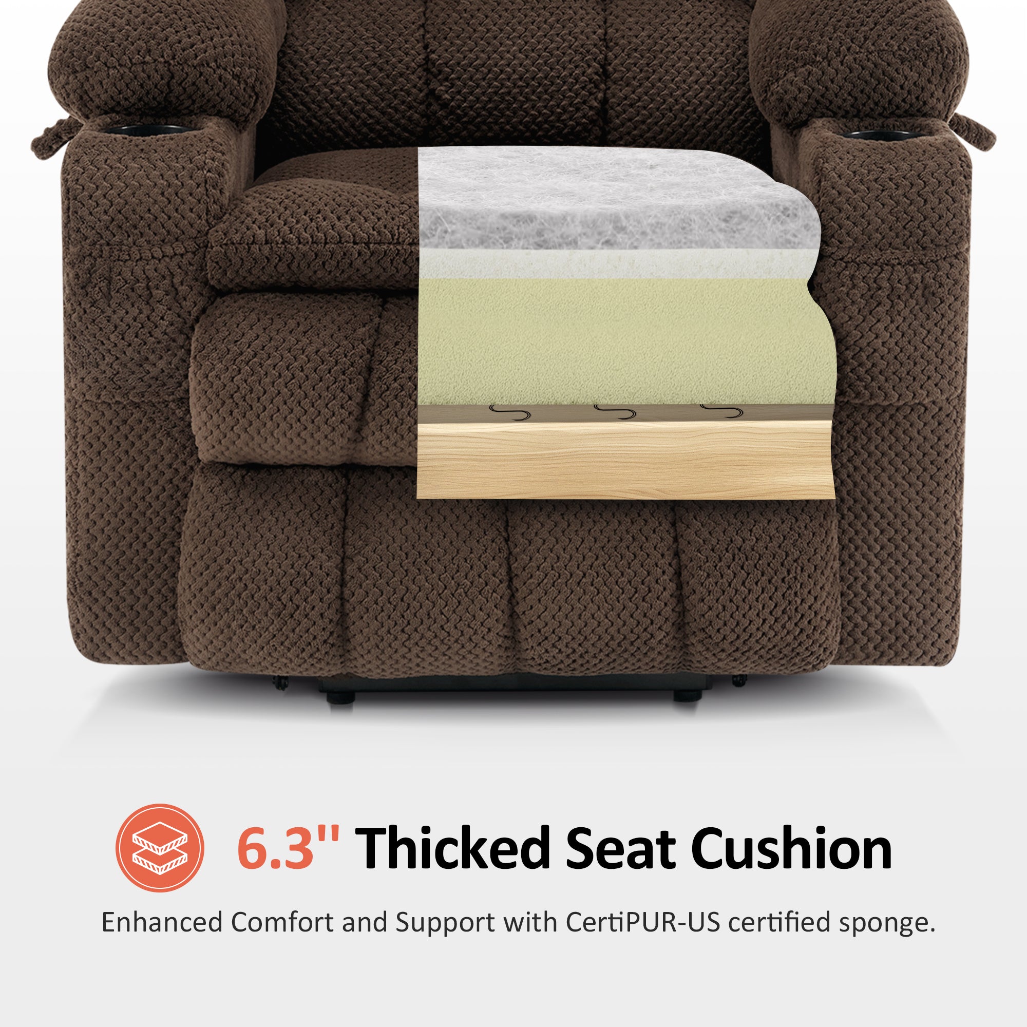 Dual Motor Power Lift Recliner Chair for Elderly, Massage and Heat, Lay Flat for Sleeping, Fabric 7890|7893|7896|R7897|R7891|R7894