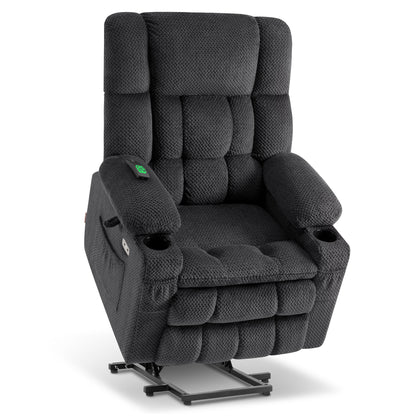 Dual Motor Power Lift Recliner Chair for Elderly, Massage and Heat, Lay Flat for Sleeping, Fabric 7890|7893|7896|R7897|R7891|R7894