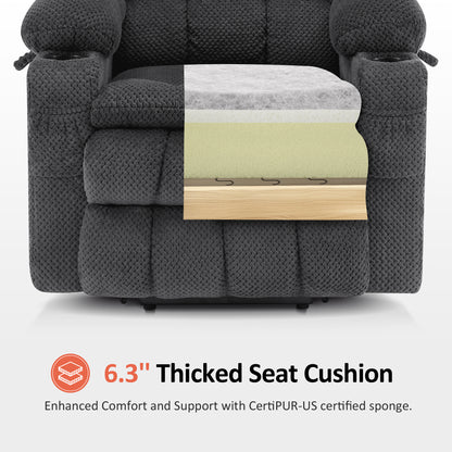 Dual Motor Power Lift Recliner Chair for Elderly, Massage and Heat, Lay Flat for Sleeping, Fabric 7890|7893|7896|R7897|R7891|R7894