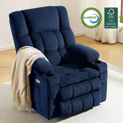 Dual Motor Power Lift Recliner Chair for Elderly, Massage and Heat, Lay Flat for Sleeping, Fabric 7890|7893|7896|R7897|R7891|R7894