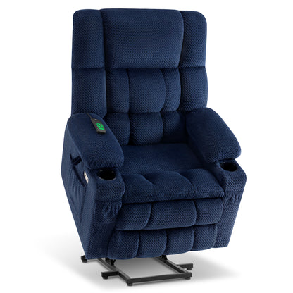 Dual Motor Power Lift Recliner Chair for Elderly, Massage and Heat, Lay Flat for Sleeping, Fabric 7890|7893|7896|R7897|R7891|R7894
