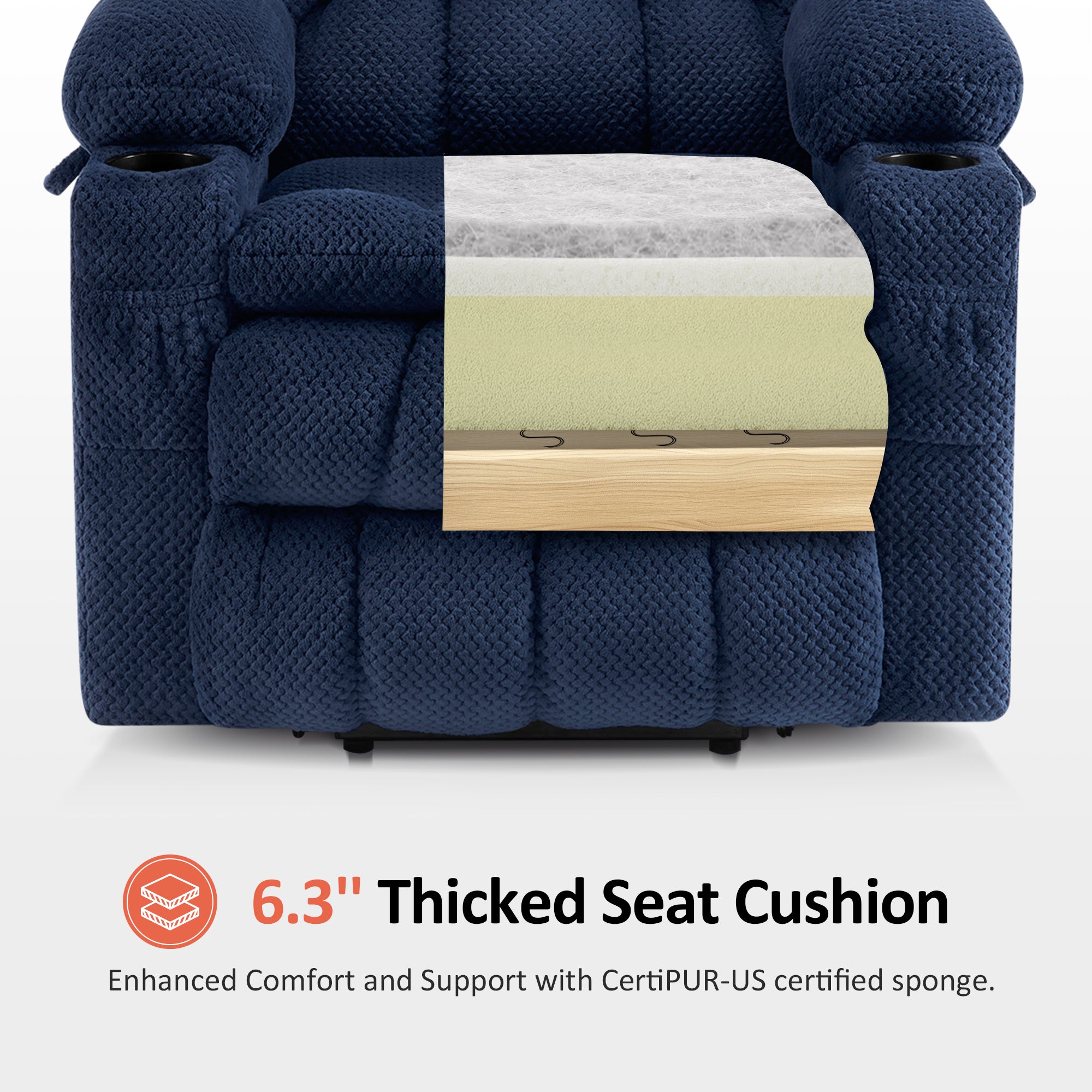 Dual Motor Power Lift Recliner Chair for Elderly, Massage and Heat, Lay Flat for Sleeping, Fabric 7890|7893|7896|R7897|R7891|R7894