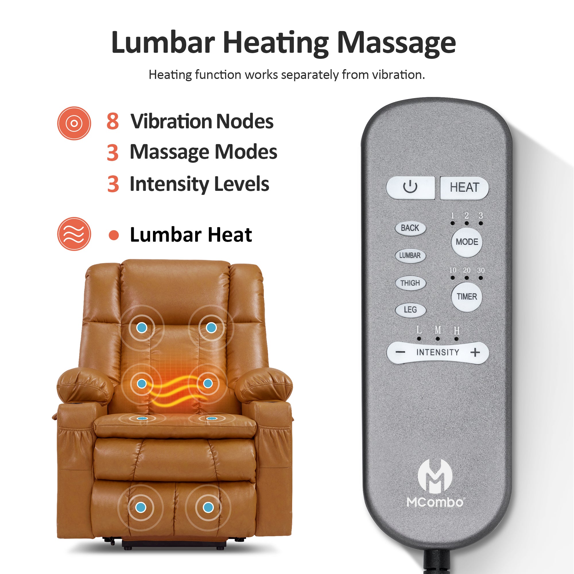 Power Lift Recliner Chair for Elderly, Dual Motor, Massage and Heat, Faux Leather 7890|7893|7896|R7891|R7897|R7894