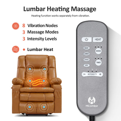 Power Lift Recliner Chair for Elderly, Dual Motor, Massage and Heat, Faux Leather 7890|7893|7896|R7891|R7897|R7894