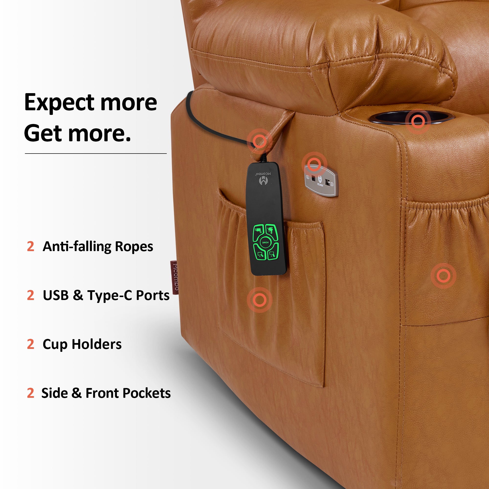 Power Lift Recliner Chair for Elderly, Dual Motor, Massage and Heat, Faux Leather 7890|7893|7896|R7891|R7897|R7894