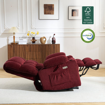 Dual Motor Power Lift Recliner Chair for Elderly, Massage and Heat, Lay Flat for Sleeping, Fabric 7890|7893|7896|R7897|R7891|R7894