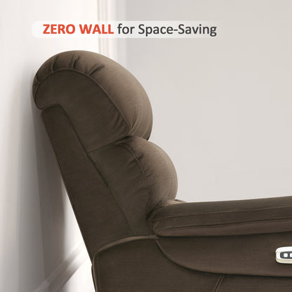 Zero Wall-Hugger Power Recliner Chair, Small Spaces and RV, Fabric ST257