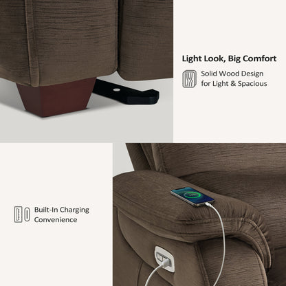 Zero Wall-Hugger Power Recliner Chair, Small Spaces and RV, Fabric ST257