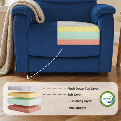 Zero Wall-Hugger Power Recliner Chair, Small Spaces and RV, Fabric ST257
