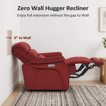 Zero Wall-Hugger Power Recliner Chair, Small Spaces and RV, Fabric ST257