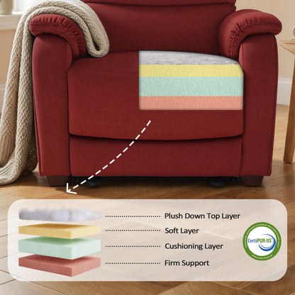 Zero Wall-Hugger Power Recliner Chair, Small Spaces and RV, Fabric ST257