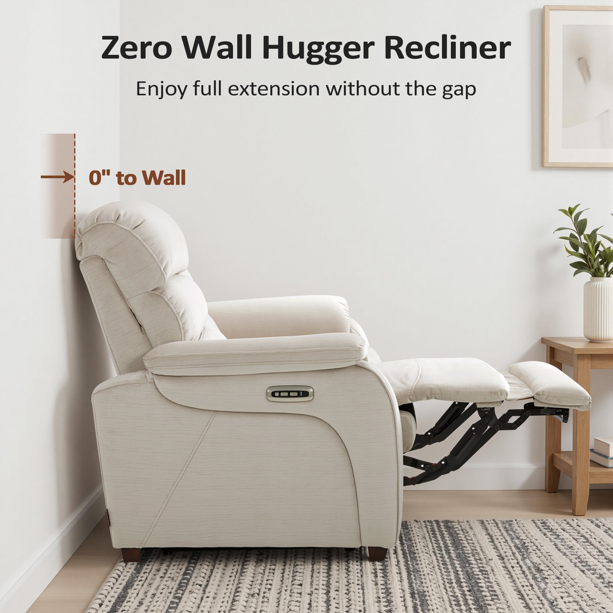61.6'' Wall Hugger Power Loveseat Recliner Sofa with Adjustable Headrest and USB A & C Charge Ports for Living Room, RVs, Small Spaces, Fabric, ST258M1 | ST258M2 |ST258M3