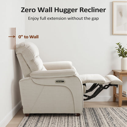 61.6'' Wall Hugger Power Loveseat Recliner Sofa with Adjustable Headrest and USB A & C Charge Ports for Living Room, RVs, Small Spaces, Fabric, ST258M1 | ST258M2 |ST258M3