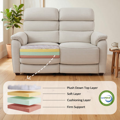 61.6'' Wall Hugger Power Loveseat Recliner Sofa with Adjustable Headrest and USB A & C Charge Ports for Living Room, RVs, Small Spaces, Fabric, ST258M1 | ST258M2 |ST258M3
